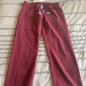 Figs Maroon Jogger Scrubs, Medium